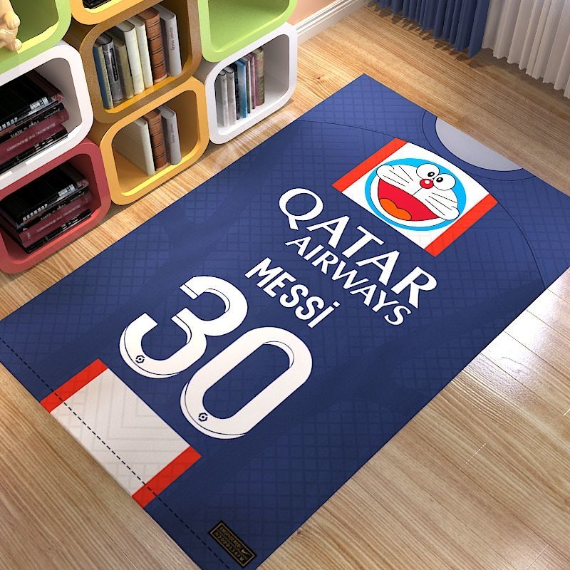 2024足球联赛球衣地毯梅西C罗床边毯卧室书房室内客厅电竞亲子垫