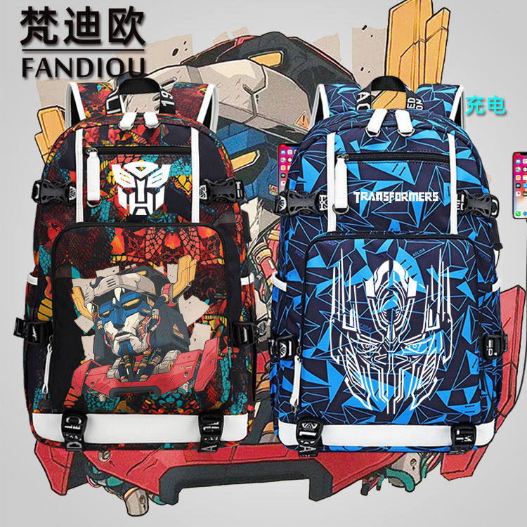 2024变形金刚联名书包动漫擎天柱双肩包威震天大容量电脑包运动休