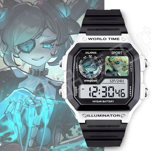 魔警艾琳怨灵小丑阿巴电子手表可定制礼物学生周边好物腕表有闹钟