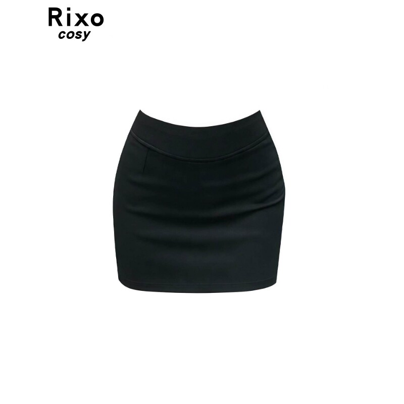Rixo Cosy高级御姐感黑色高腰包臀半身裙女辣妹显瘦修身短裙百搭