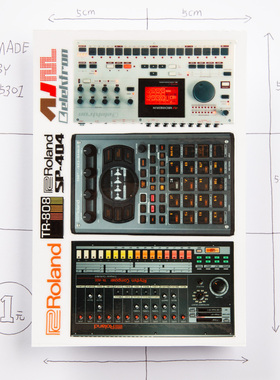 b5301音乐808鼓机模块手机头盔笔记本保温水杯旅行箱防水转印贴纸