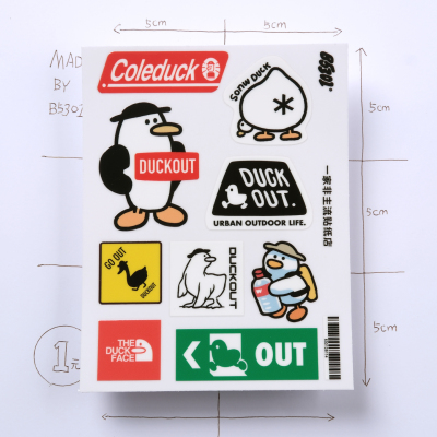 duckout户外品牌pad防水保温杯旅行李车箱头盔转印贴纸