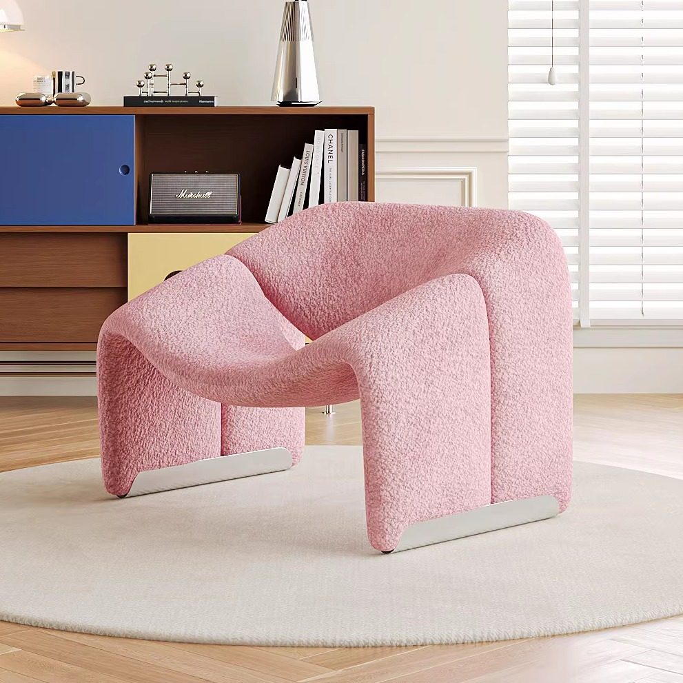 畔所/微笑懒人单人沙发孟菲斯风格谈接休息区客厅卧室椅,住宅家具,布艺沙发,淘宝优惠券,粉丝福利购,淘宝优惠卷