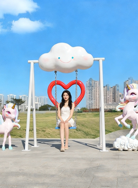 玻璃钢飞马大摆件网红打卡拍照