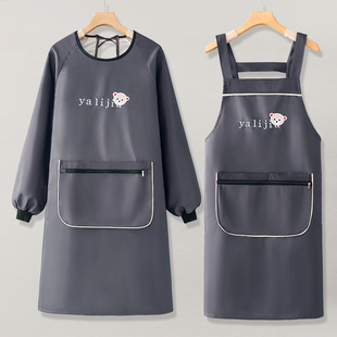 围裙厨房家用工作服男女防水防油餐饮专用定制logo印字时尚 罩衣