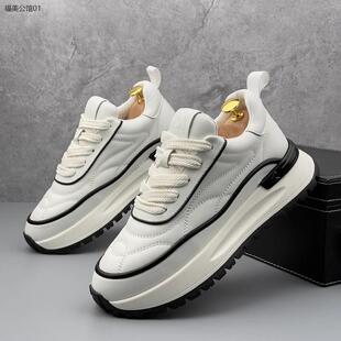 2026时尚老爹鞋男士新款秋冬运动休闲鞋男生皮面百搭增高鞋轻便鞋