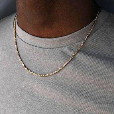 2024 Classic Rope Chain Men Necklace Width 2/3/4/5 MM
