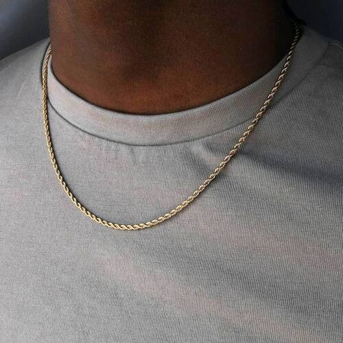 2024 Classic Rope Chain Men Necklace Width 2/3/4/5 MM