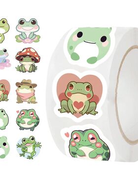 500pcs/roll Cute Traveling Frog Cartoon Graffiti Stickers