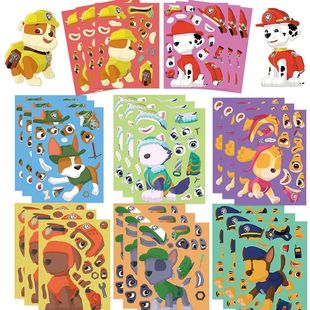 8/16Sheets PAW Patrol Puzzle Anime Stickers Chase