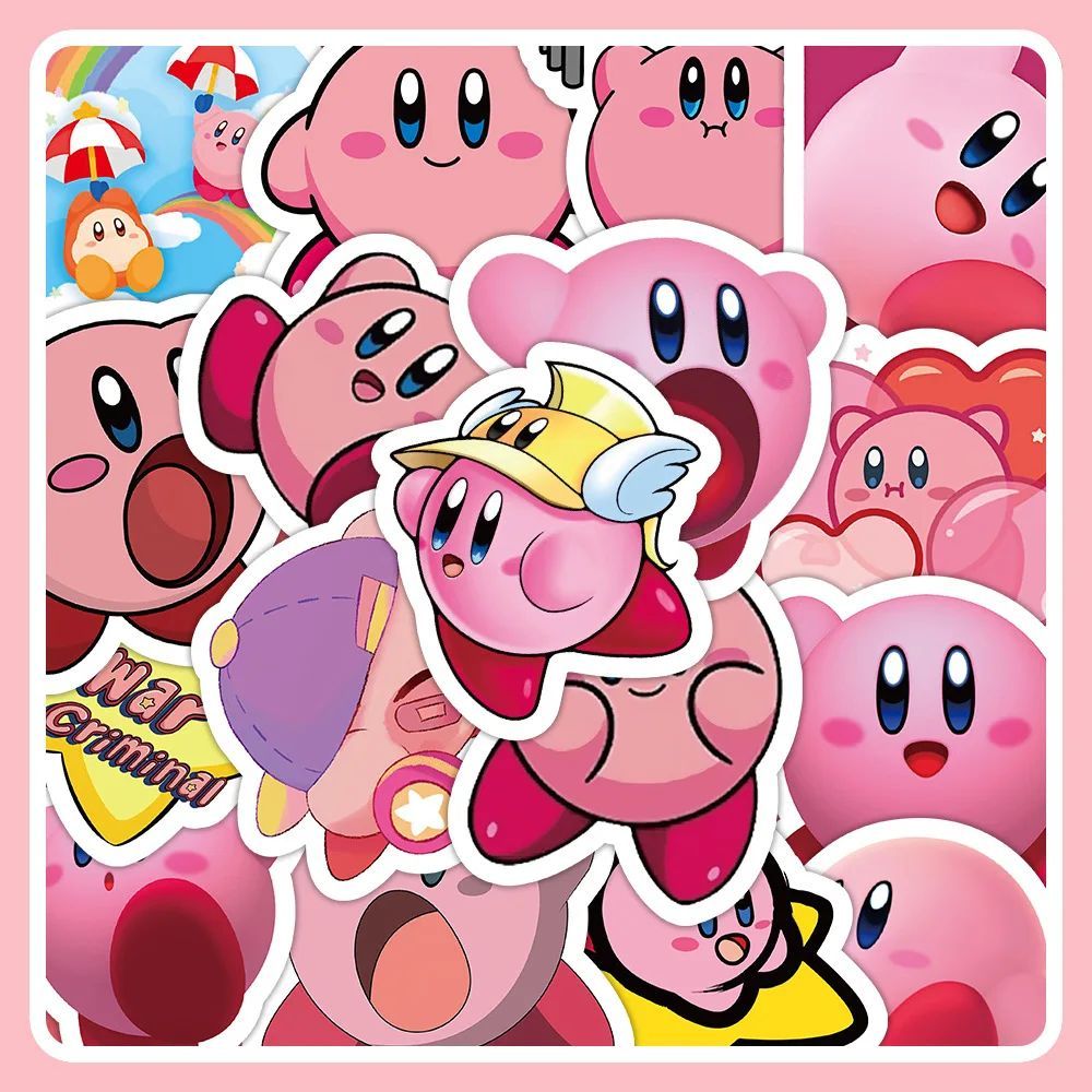 60PCS Kirby Game Cartoon Cute Sticker Water Bottle Notebook