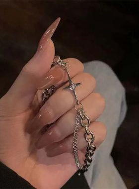 Vintage Stars Heart Bracelet For Women Punk Hip Hop Bangle