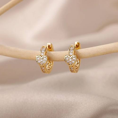 Stainless Steel Heart Earrings For Women Punk Heart 2024