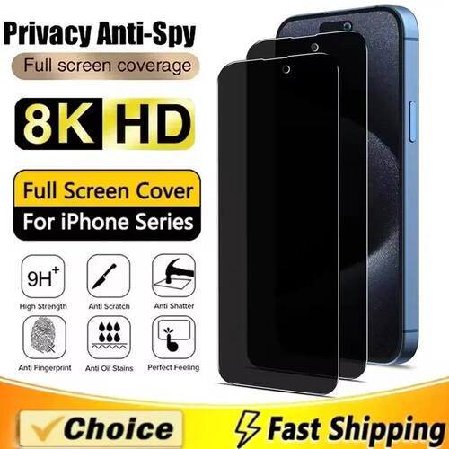 2Pcs Full Cover Privacy Screen Protector For iPhone 15 11