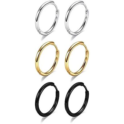 2/6pcs 316L Stainless Steel Huggie Hoop Earrings for Women