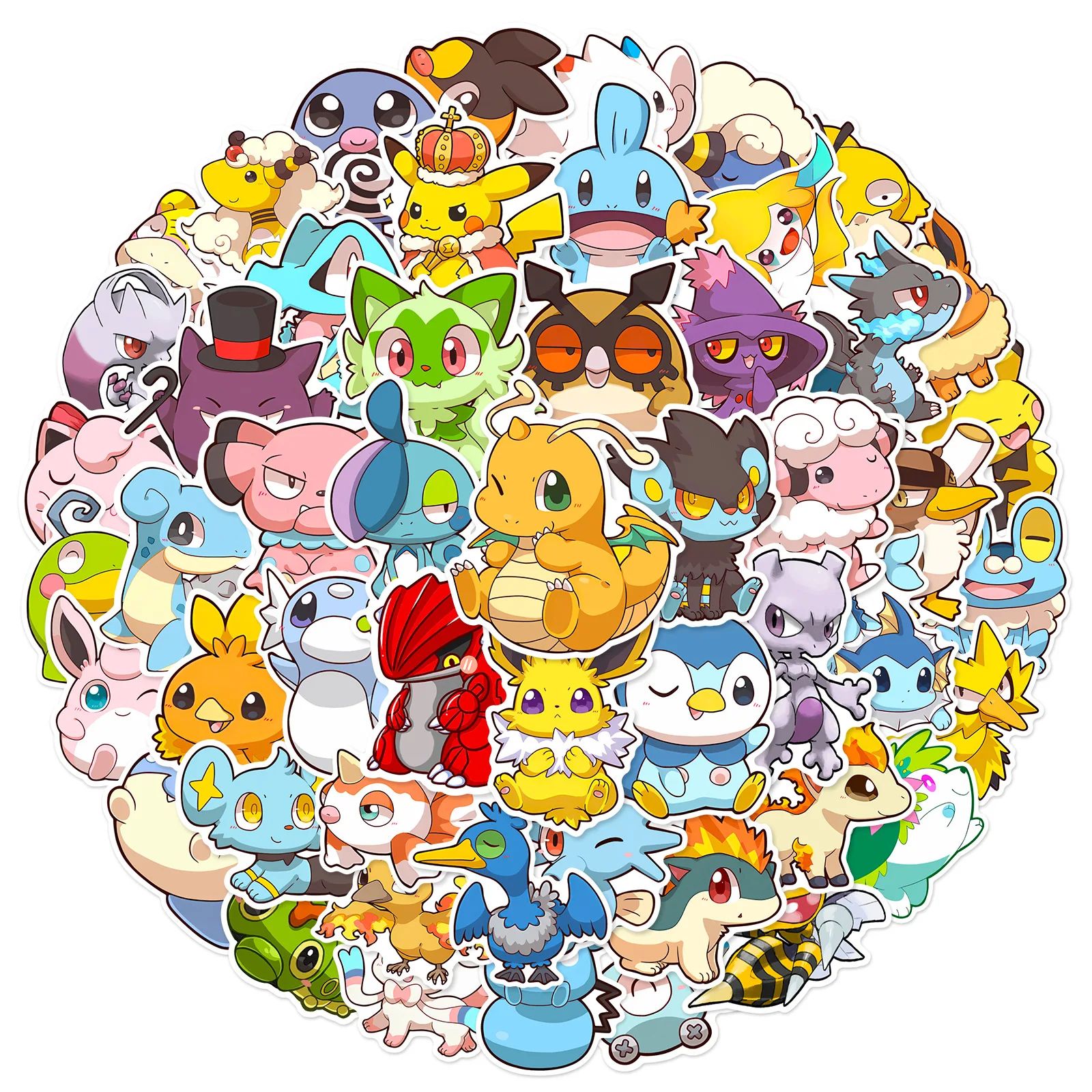 50PCS Anime Pokemon Stickers Cute Graffiti DIY Skateboard