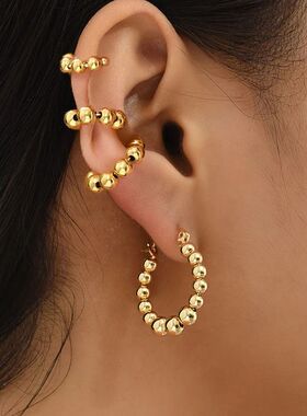 2024tilage Ear Cuff Punk Rock Big Circle Hoop Earrings for