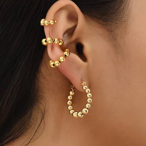 2024tilage Ear Cuff Punk Rock Big Circle Hoop Earrings for