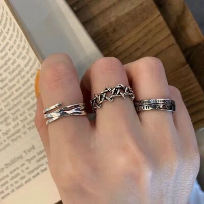 2024tage Open Adjustable Couple Ring Aesthatic Jewelry