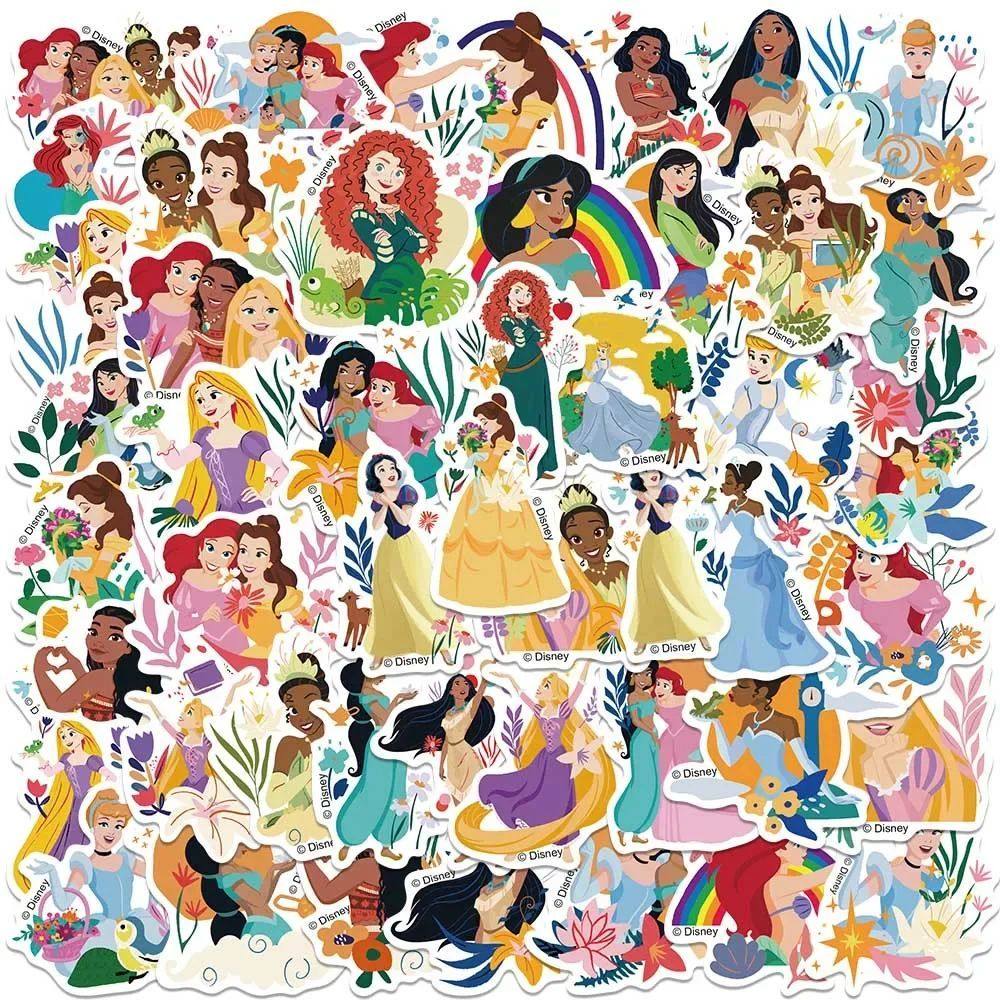 50pcs Disney Snow White Ariel Belle Princess Stickers