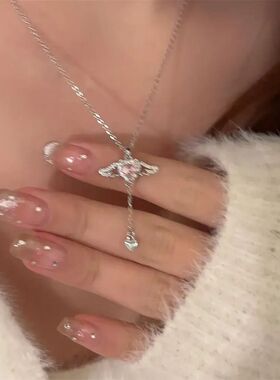 2024K Pink White Zircon Love Elegant Necklace Women Jewelry