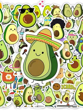 Cartoon Avocado Stickers Cute DIY Toy Gift Decal Decorative