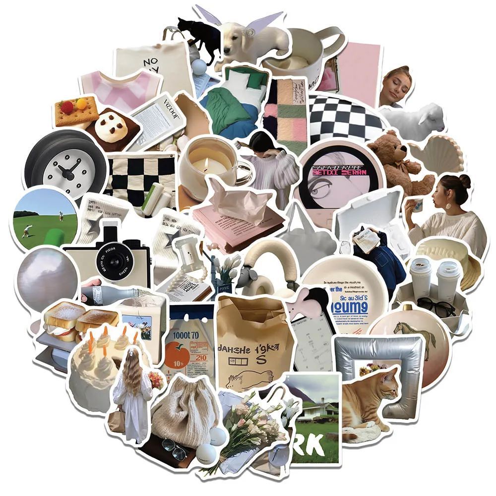 50Pc Girlish Cute Realistic Stickers Aesthetic DIY Laptops