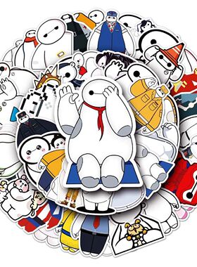 50pcs Disney Movie Big Hero 6 Stickers Kawaii Baymax