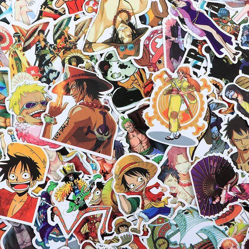 120pcs Anime One Piece Luffy Ledger Sticker Cartoon Luggage