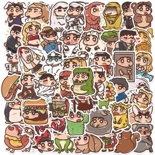 50PCS Anime Crayon Shinchan Stickers Cartoon Stickers Toy