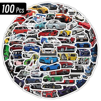 10/50/100 Pcs Retrofit Racing Car Graffiti Stickers Laptop