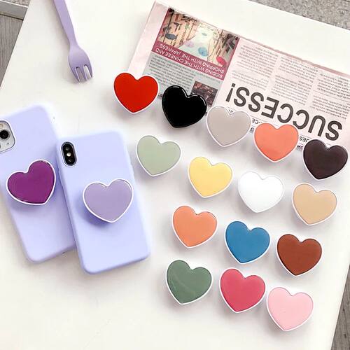 Universal Heart Shaped Phone Socket Holder Finger Grip