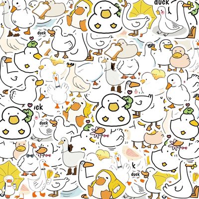 50pcs Cute Duckling Cartoon Graffiti Stickers Decorated