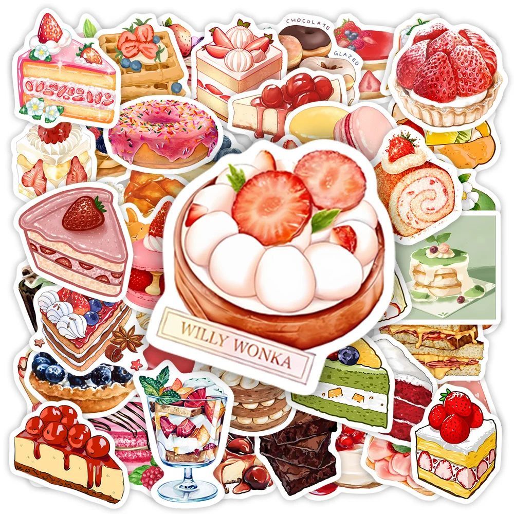 Dessert Cake Stickers Baking Strawberry Fruit Pie DIY Toy