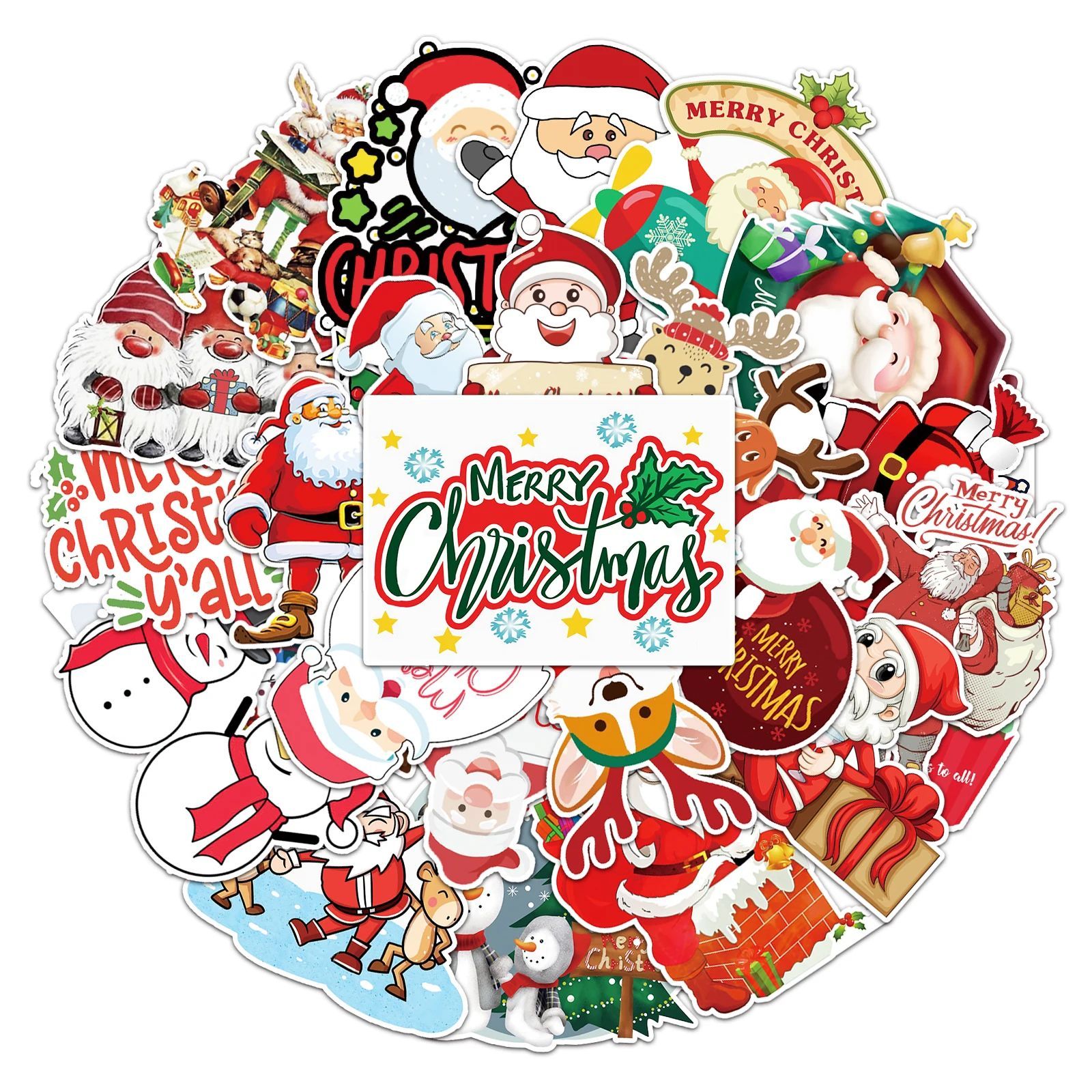 50pc Christmas series Cartoon Cute Graffiti Stickers