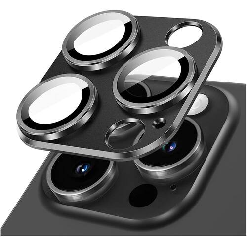 Metal Tempered Glass Camera Lens Cover Screen Protector For