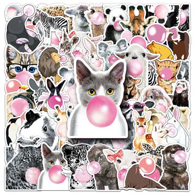 50 Cartoon Funny Animal Graffiti Stickers Suitcase Laptop