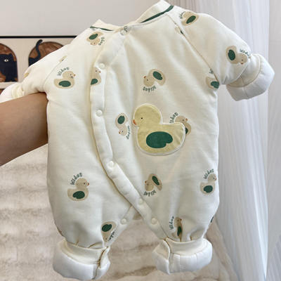 A类夹棉连体衣宝宝秋冬棉服