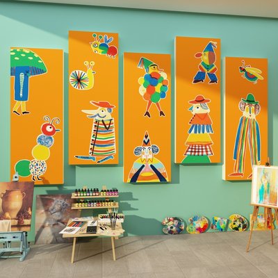 画室布置美术教室培训机构艺术学校文化墙贴幼儿童园墙面装饰环创