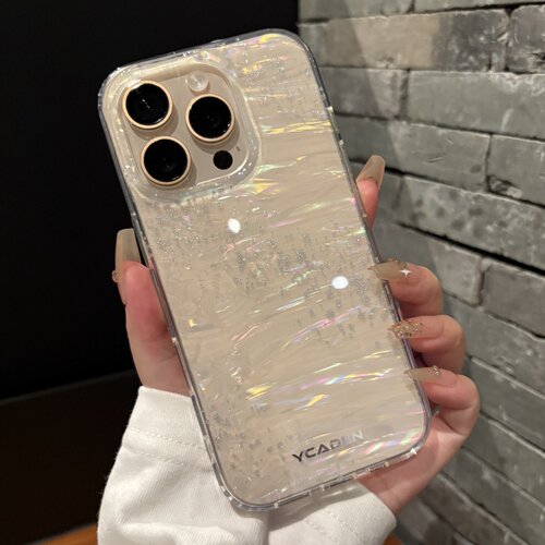 Apple苹果16pro贝壳纹闪粉手机壳