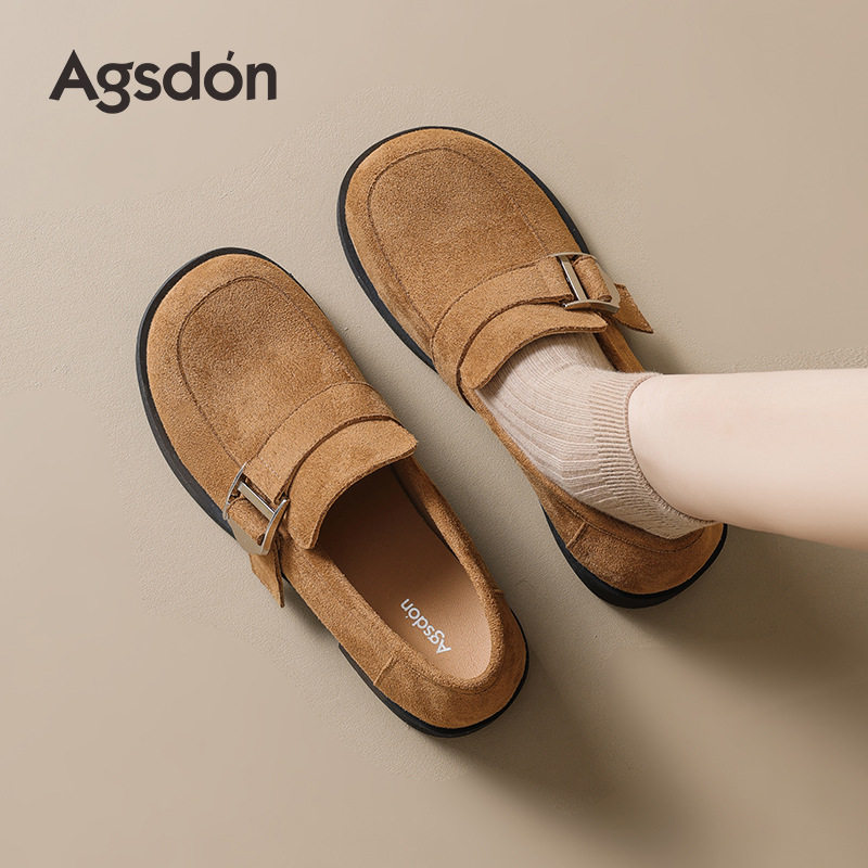 奥古狮登正品厚底乐福鞋女2025新款秋冬季一脚蹬绝美不累脚勃肯单,女鞋,乐福鞋（豆豆鞋）,淘宝优惠券,粉丝福利购,淘宝优惠卷