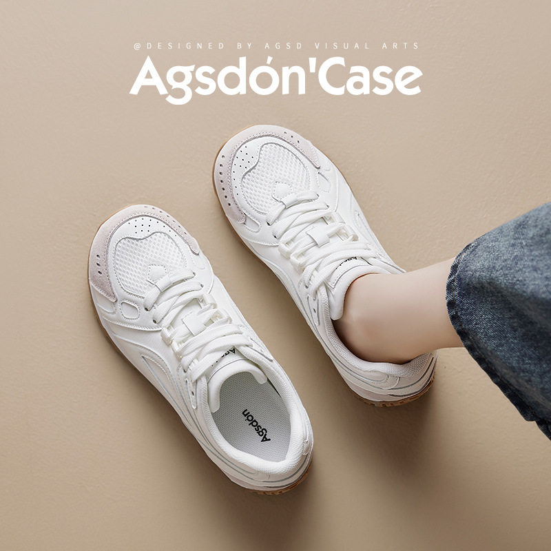 奥古狮登正品小白鞋女2026春夏新款网面软底休闲运动阿甘鞋芭蕾德,女鞋,时尚休闲鞋,淘宝优惠券,粉丝福利购,淘宝优惠卷