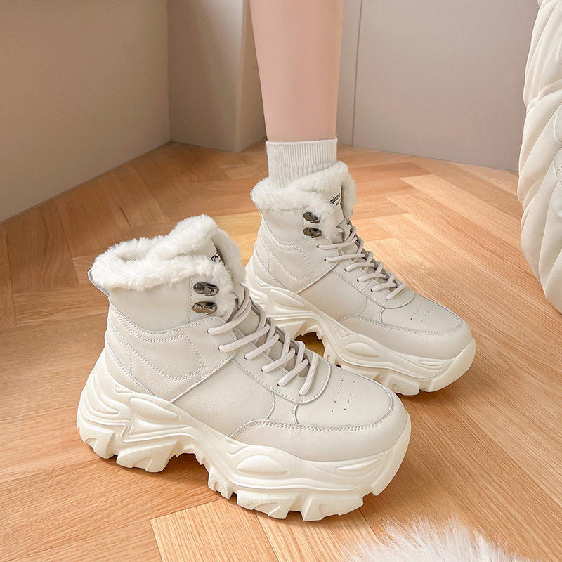 奥古狮登正品加绒高帮老爹鞋女款2025年新款冬季厚底休闲运动雪地,女鞋,老爹鞋,淘宝优惠券,粉丝福利购,淘宝优惠卷