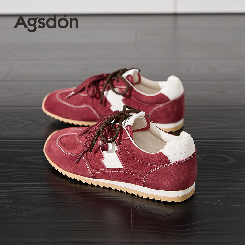 奥古狮登正品红色德训鞋女2025新款秋冬加绒复古赤足鞋芭蕾阿甘运,女鞋,德训鞋,淘宝优惠券,粉丝福利购,淘宝优惠卷