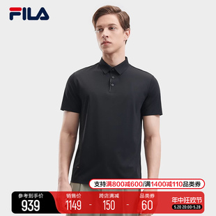 斐乐官方男子针织短袖 2024夏季 POLO衫 FILA 新款 休闲简约凉感上衣