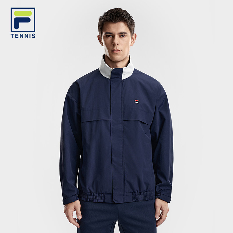 FILA 斐乐官方男士梭织外套2026春新款网球运动领口拼色工装夹克,运动服/休闲服装,运动茄克/外套,淘宝优惠券,粉丝福利购,淘宝优惠卷