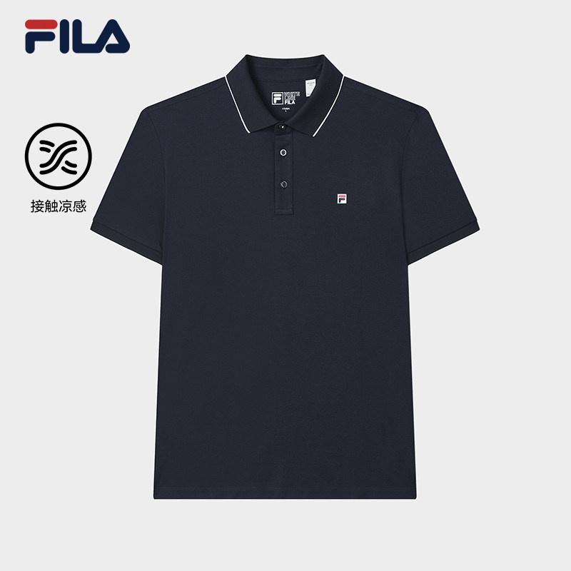 FILA 斐乐官方男子针织短袖POLO衫2025夏季新款休闲基础凉感上衣