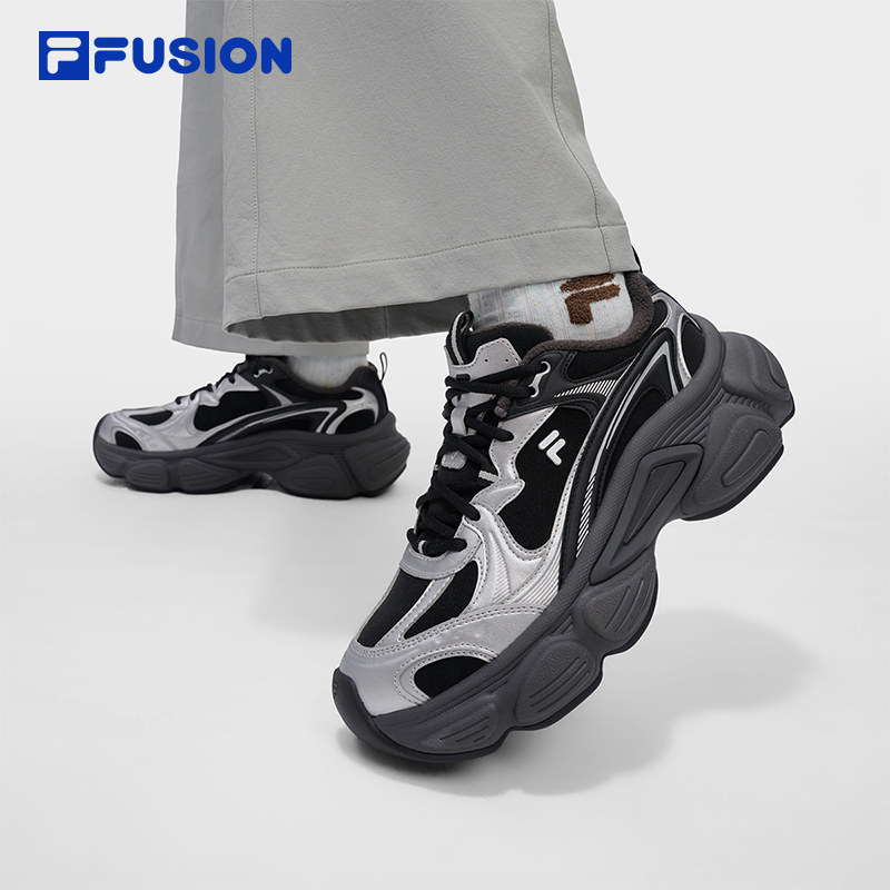 斐乐银月鞋丨FILA FUSION厚底加绒老爹鞋26冬季新款女鞋运动鞋子