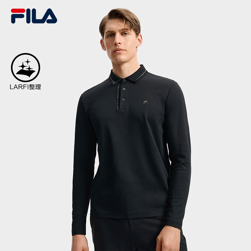 FILA 斐乐官方男子针织长袖POLO衫2025秋季新款时尚休闲基础上衣