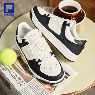 网球生活鞋 板鞋 斐乐官方男鞋 圆盾鞋 TARGA 新款 FILA 2025冬季